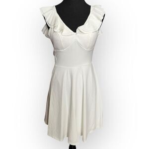 NWOT City Vibe Womens Ruffled Mini Dress White Size 0